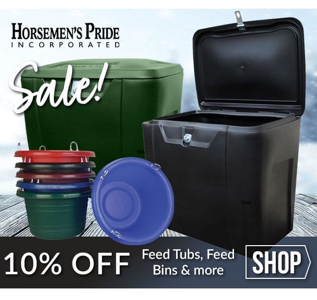 Horsemens pride sale - feed tubs, storage, treats and more