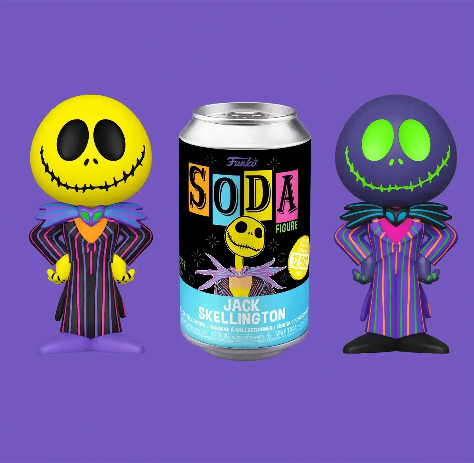 Image of The Nightmare Before Christmas Funko Vinyl SODA Jack Skellington (Neon Black Light) (Chance of Chase) (Pre-Order)