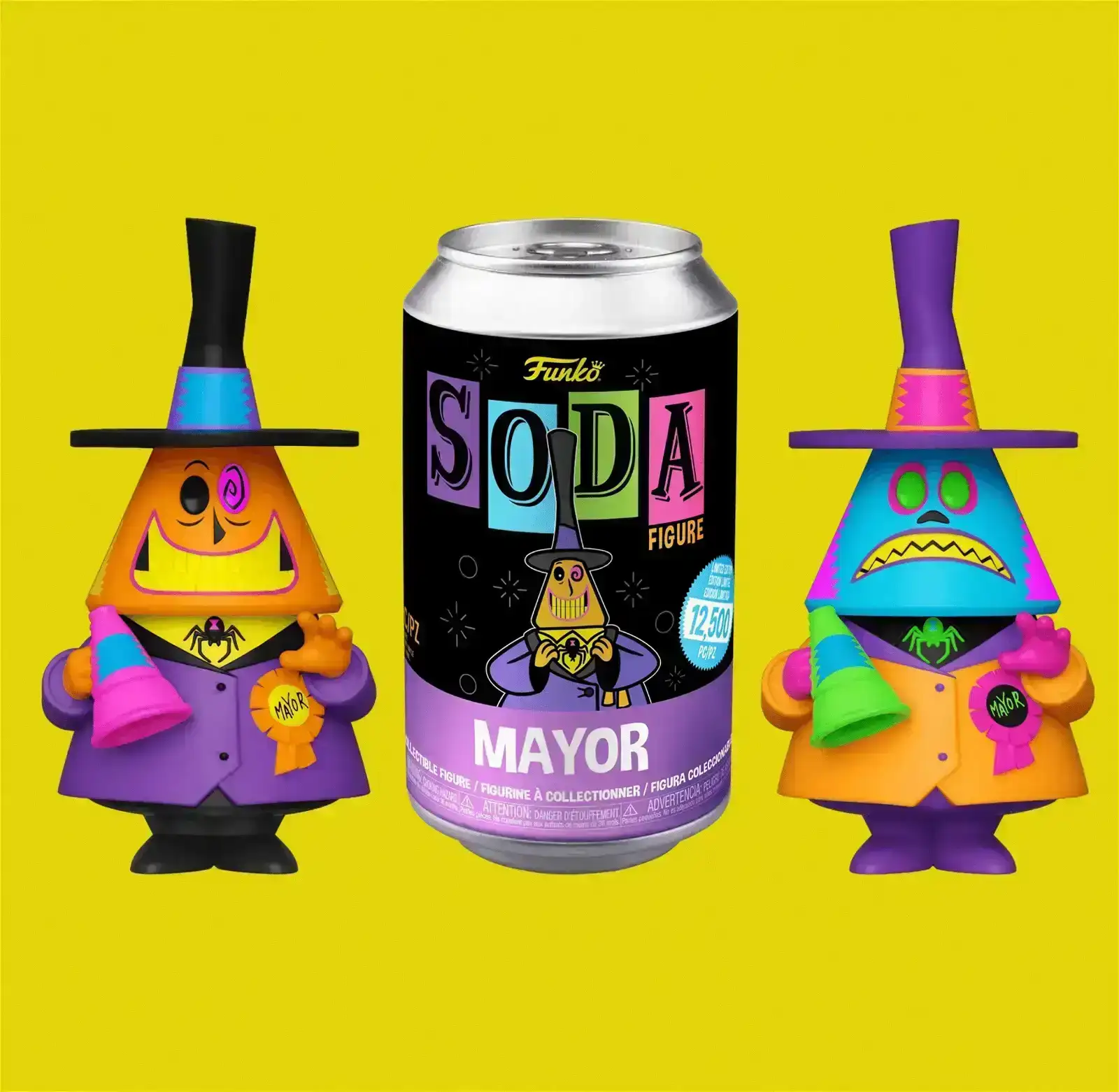 Image of The Nightmare Before Christmas Funko Vinyl SODA Mayor (Neon Black Light) (Chance of Chase) (Pre-Order)