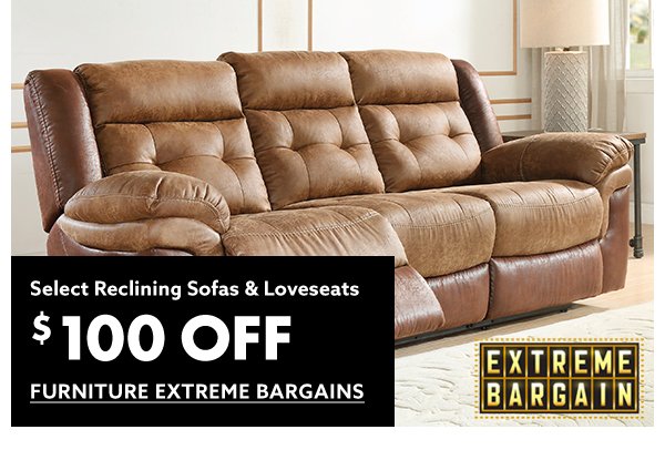 Select Reclining Sofas & Loveseats \\$100 Off