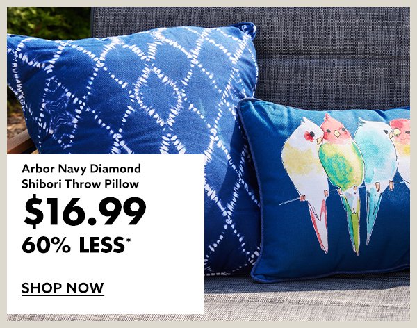 Arbor Navy Diamond Shibori Throw Pillow