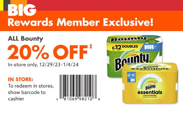 All Bounty 20% off 