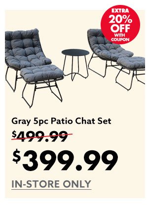 Gray 5pc Patio Chat Set