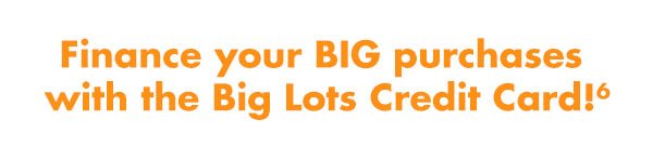 Fiance your BIG purchases with Big Lots Credit Card!