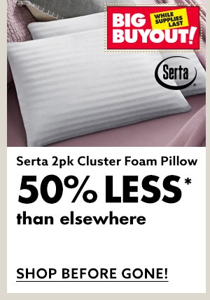 Serta 2pk Cluster Foam Pillow