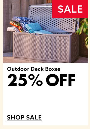 Outdoor Deck Boxes 25% Off