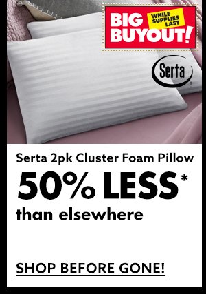 Serta 2pk Cluster Foam Pillows