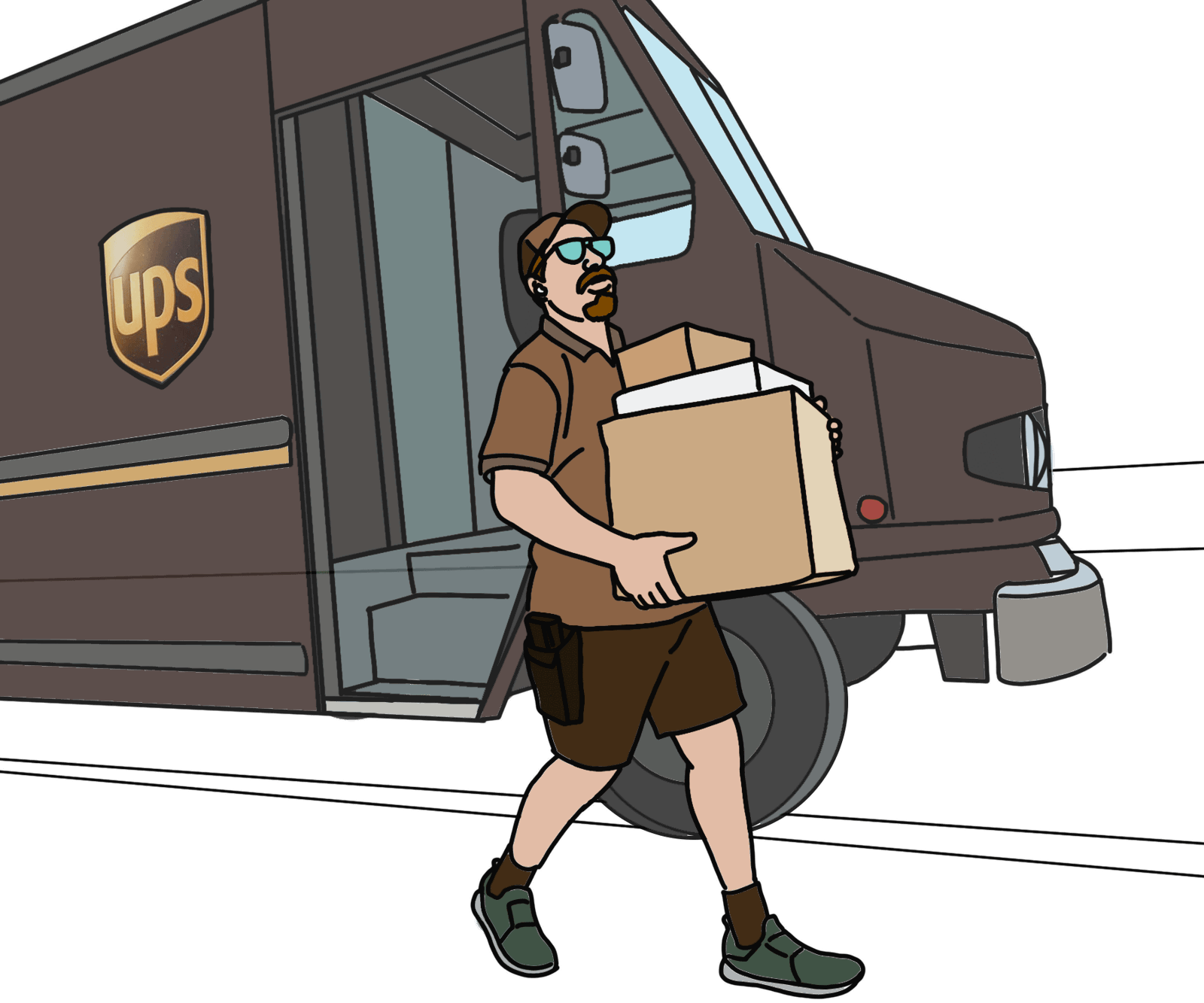 When launching cardboard boxes that say fragile, brown khaki shorts are a must