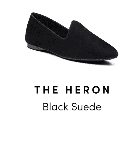 Heron in Black Suede