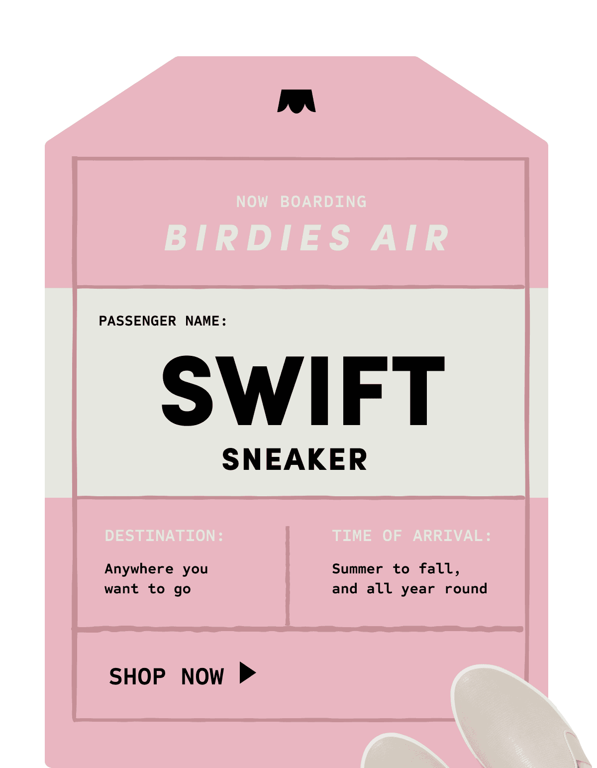 Passenger name: The Swift Sneaker