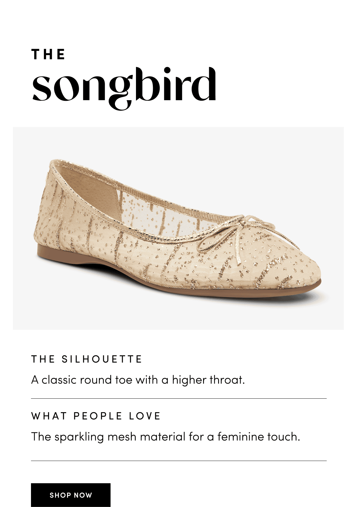 The Songbird Gold Mesh Sparkle