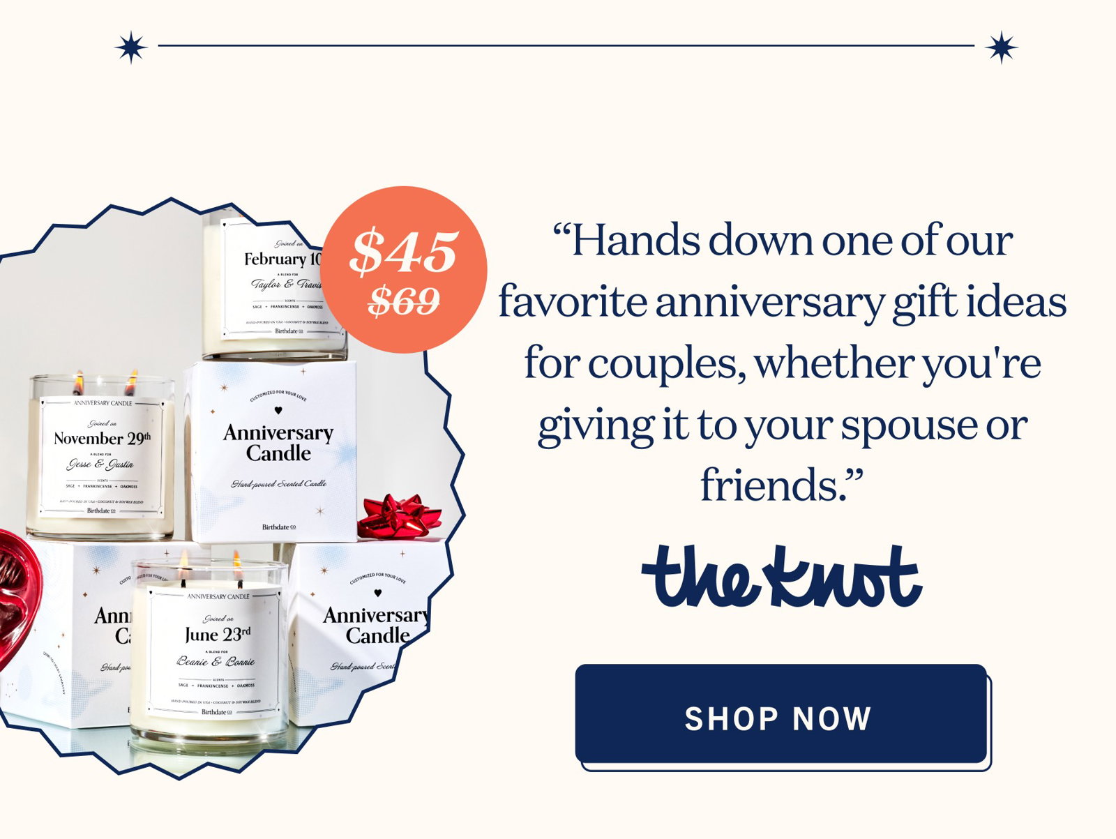 “Hands down one of our favorite anniversary gift ideas for couples, whether you're giving it to your spouse or friends.” SHOP NOW
