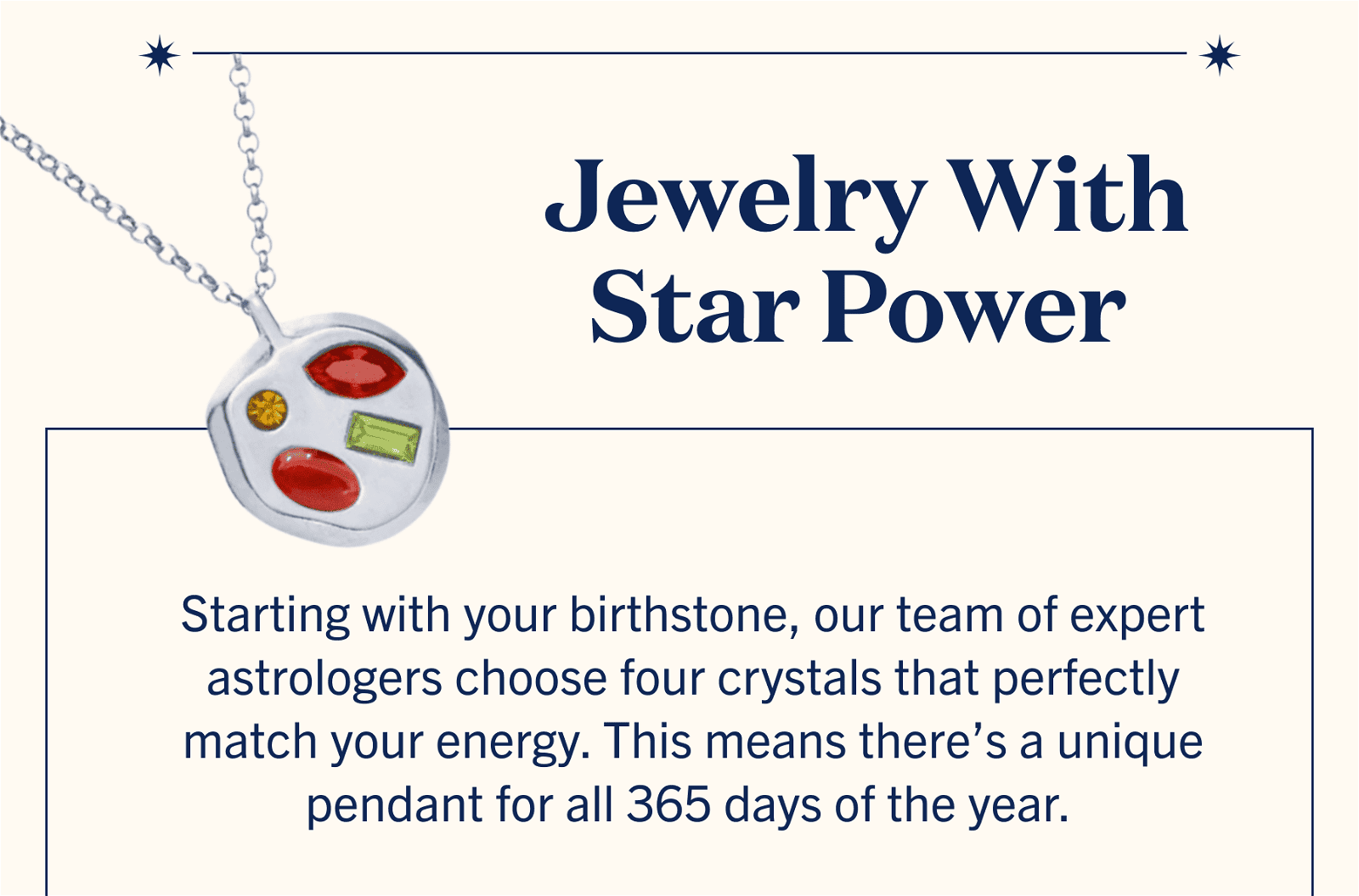 Jewelry with star power. Shop Birthdate Pendant