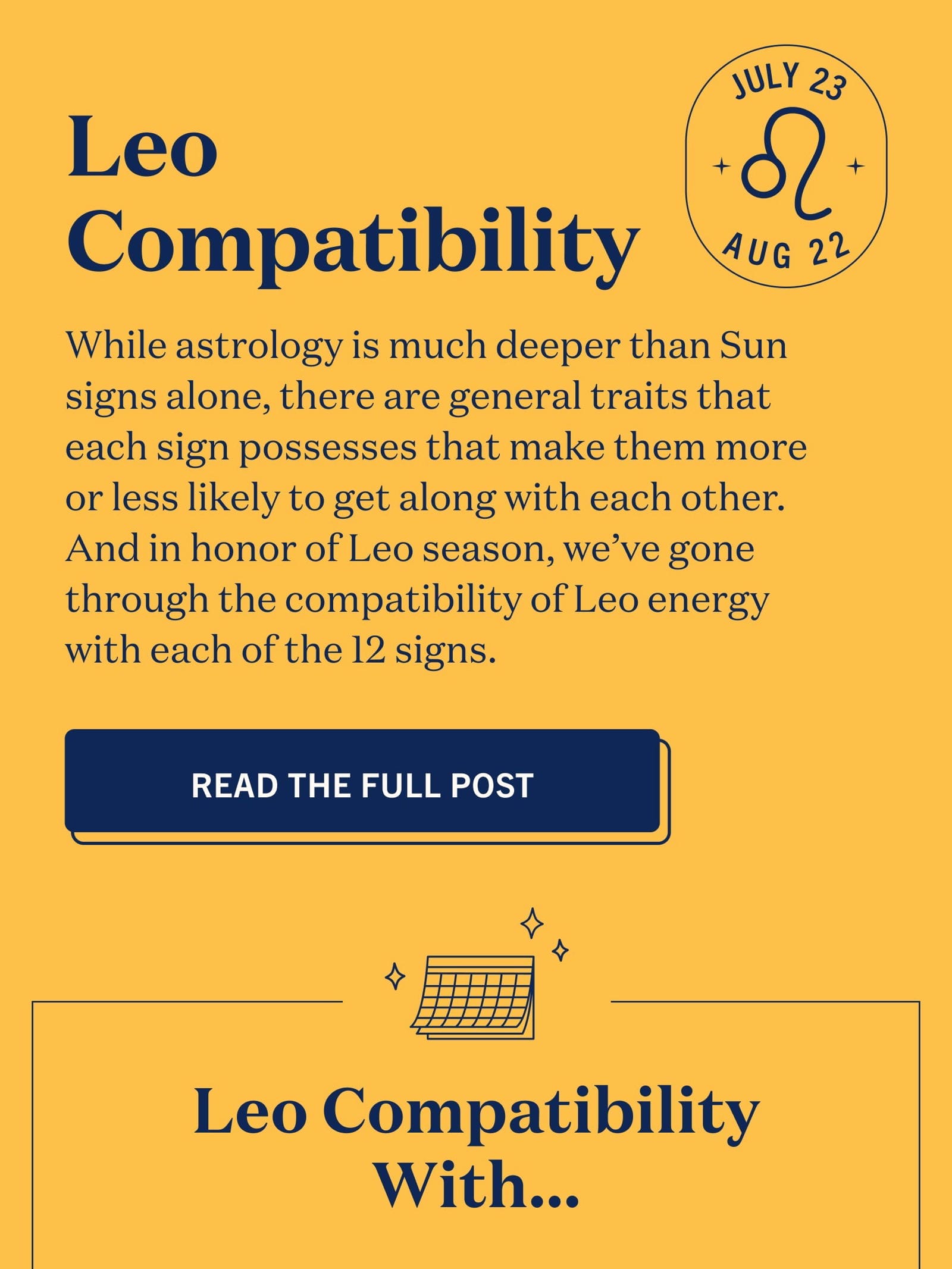 Leo Compatibility