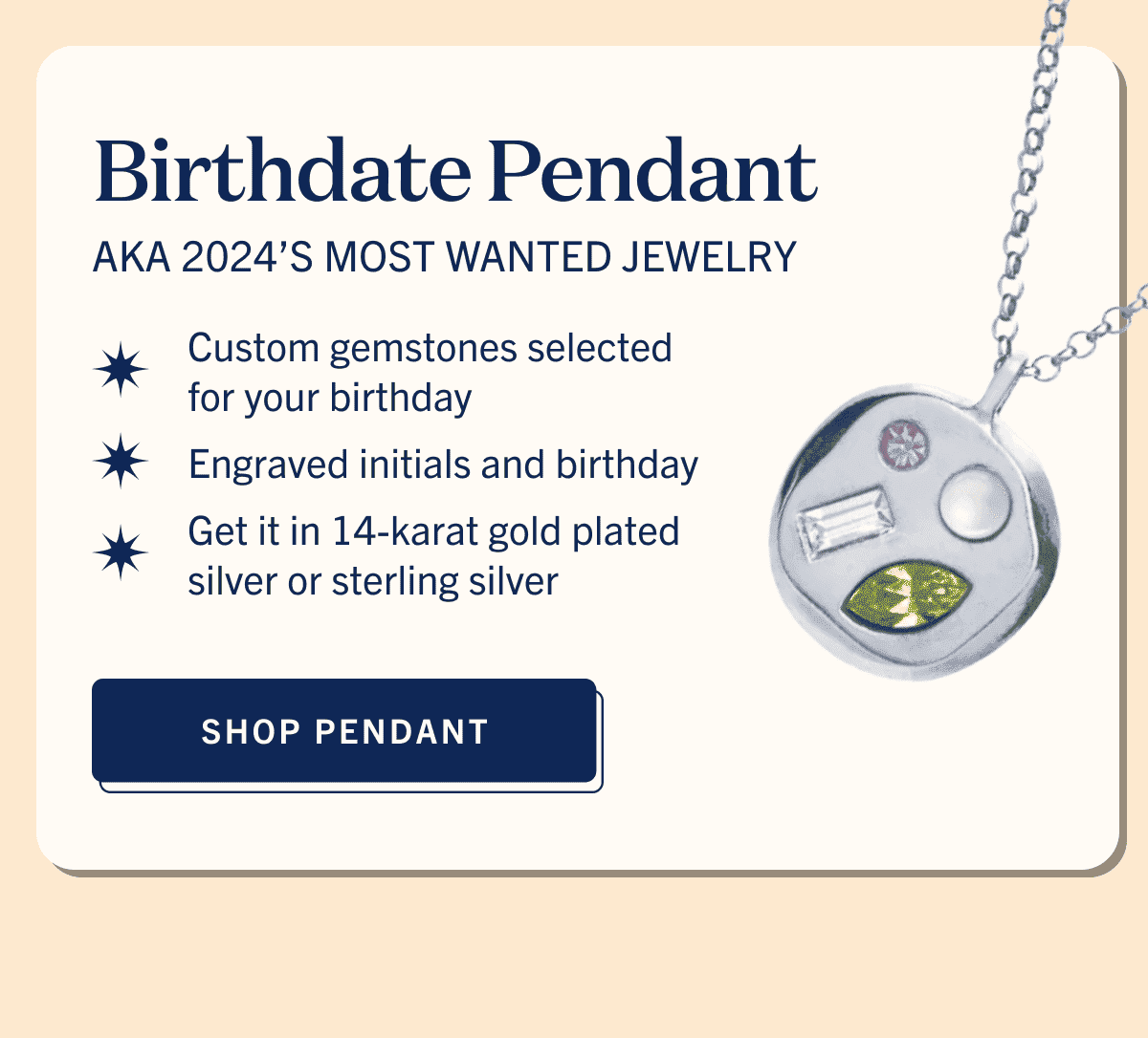 SHOP BIRTHDATE PENDANT