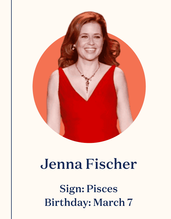 Jenna Fischer Sign: Pisces Birthday: March 7