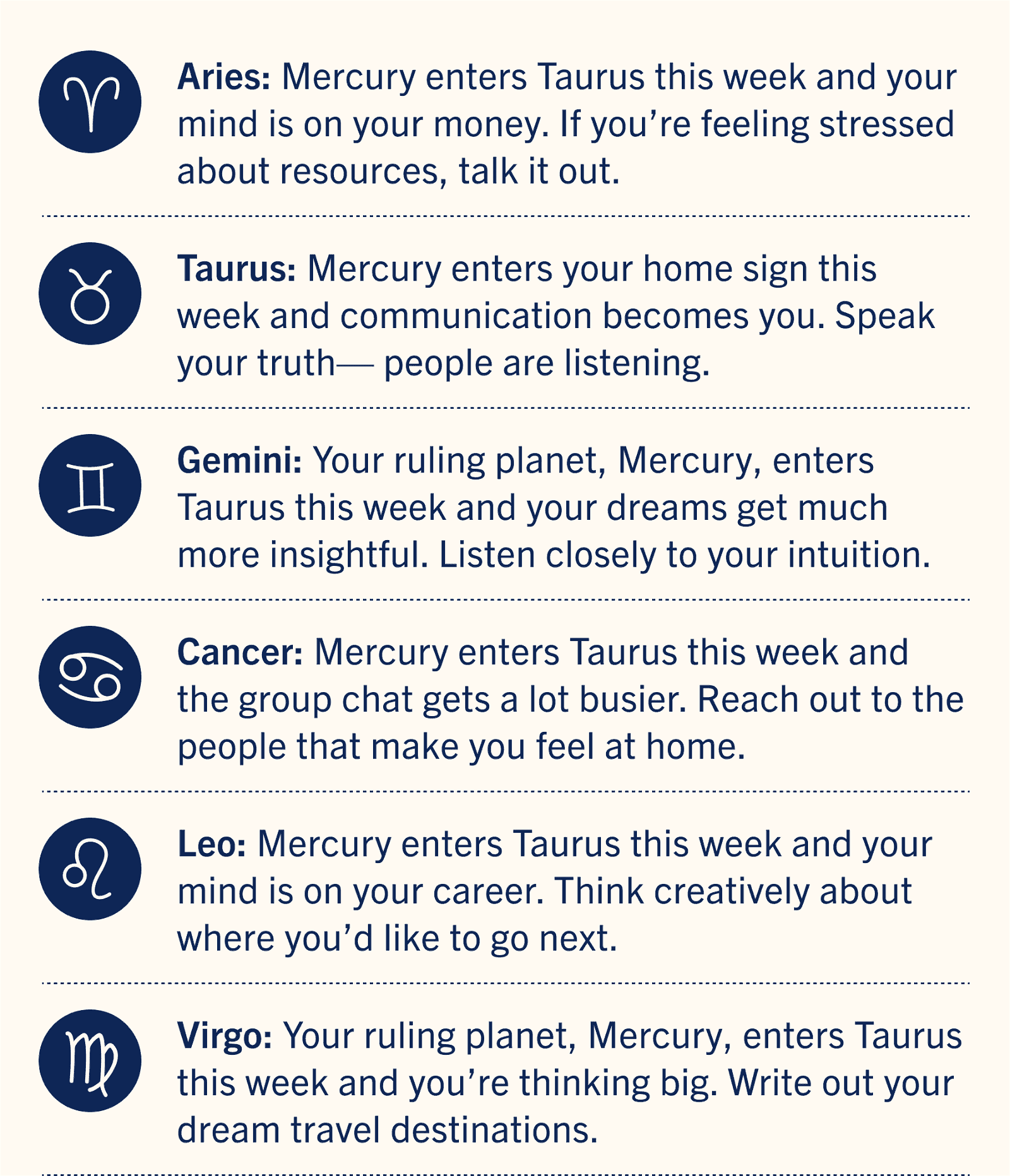 Your weekly horoscope