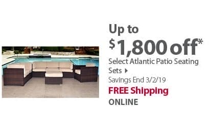 Save up to \\$1800 on Select Atlantic Patio Seating Sets