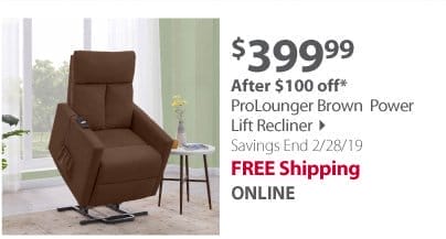 ProLounger Brown Power Lift Recliner