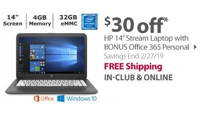 Save \\$30 off HP 14 Stream Laptop with BONUS Office 365 Personal 