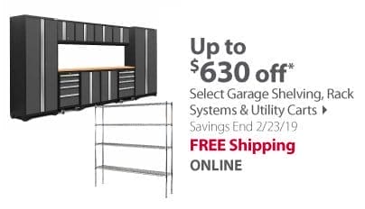 Select Garage Shelving, Rack Systems & Utility Carts