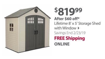 Lifetime 7' x 4.5' Outdoor Storage Shed