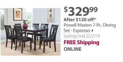 Powell Masten 7-Pc. Dining Set - Espresso