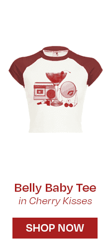 Belly Baby Tee in Cherry Kisses