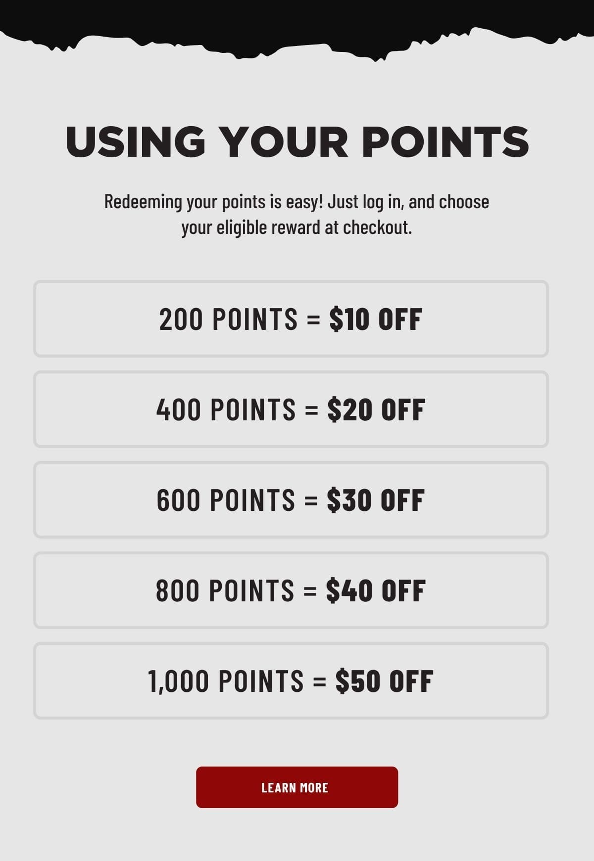 USING YOUR POINTS