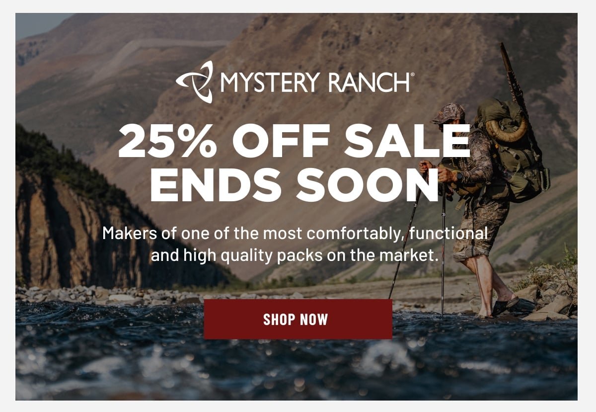 25% OFF ALL MYSTERY RANCH PACKS