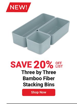 Three by Three Bamboo Fiber Stacking Bins