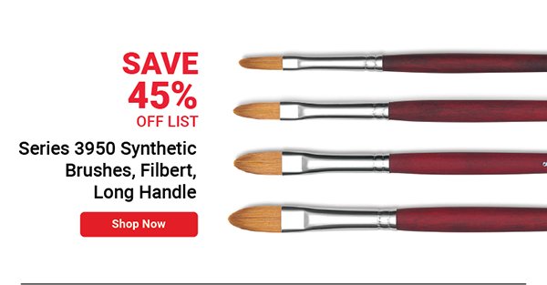 Series 3950 Synthetic Brushes, Filbert, Long Handle