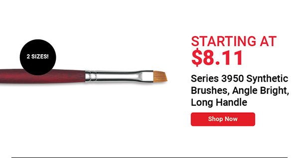 Series 3950 Synthetic Brushes, Angle Bright, Long Handle
