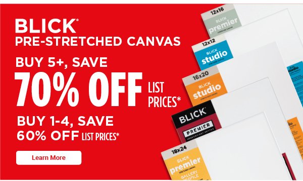 Blick Pre-Stretched Canvas: Buy 5+, Save 70% Off