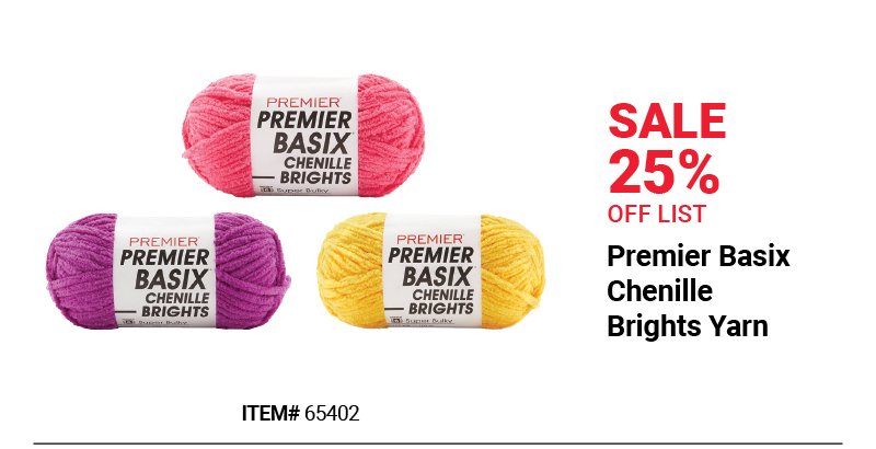 Premier Basix Chenille Brights Yarn Sale 25% Off List