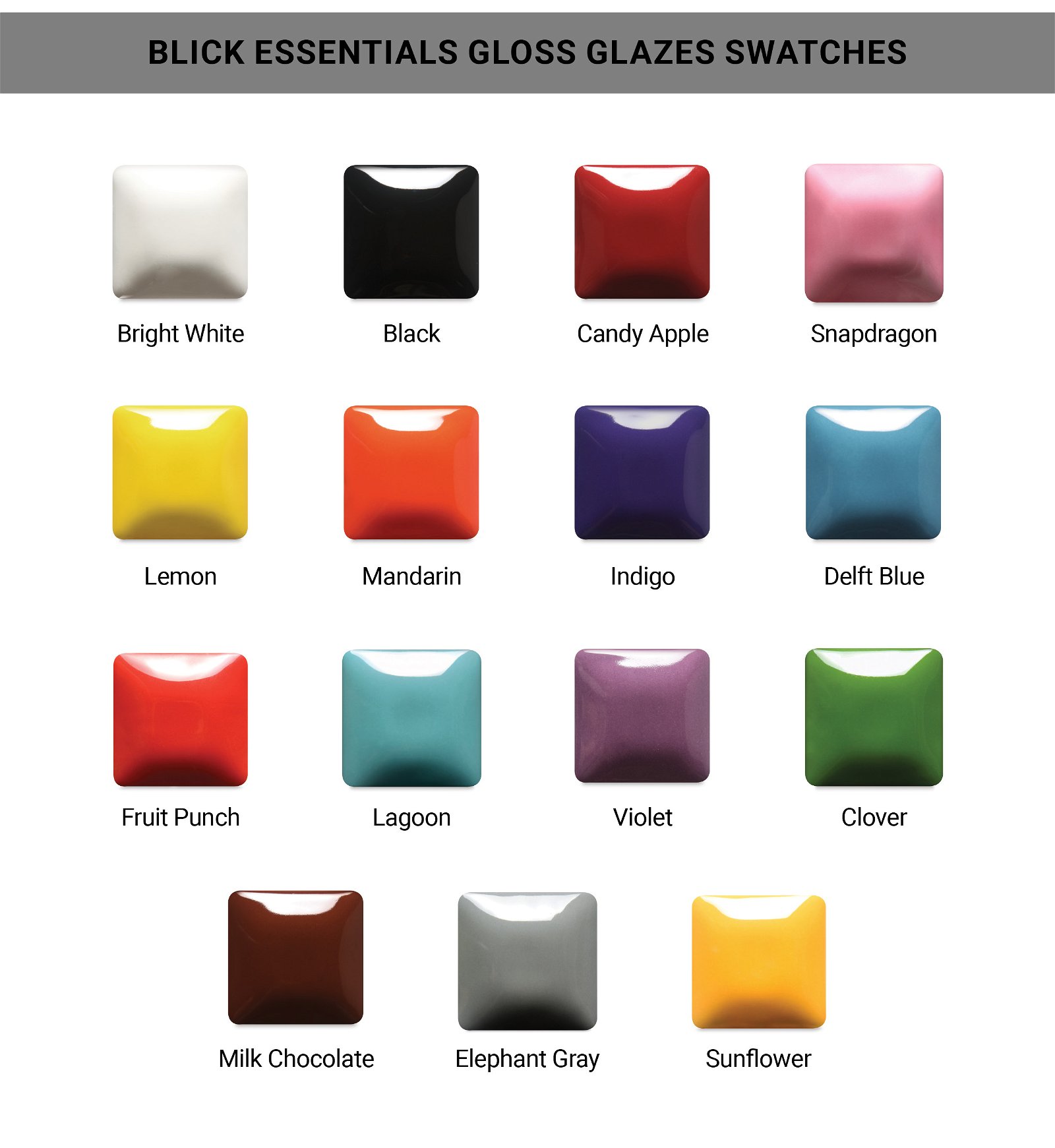 Blick Essentials Gloss Glazes Swatches