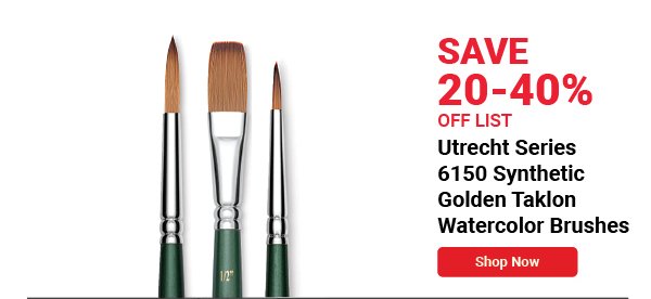 Utrecht Series 6150 Synthetic Golden Taklon Watercolor Brushes