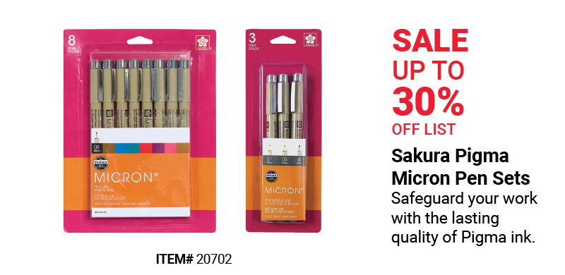 Sakura Pigma Micron Pen Sets Sale Up to 30% Off List