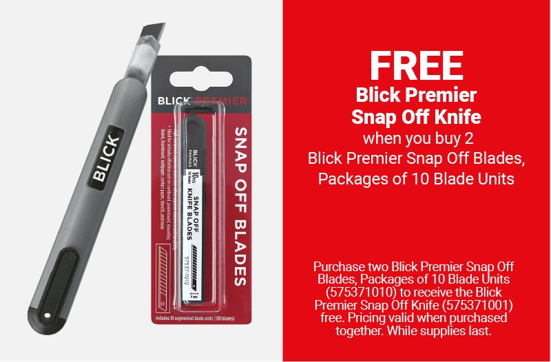 Free Blick Premier Snap Off Knife when you buy 2 Blick Premier Snap Off Blades.