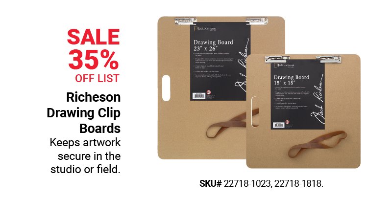 Sale 35% Off List: Richeson Drawing Clip Boards