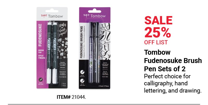 Sale 25% Off List: Tombow Fudenosuke Brush Pen Sets of 2