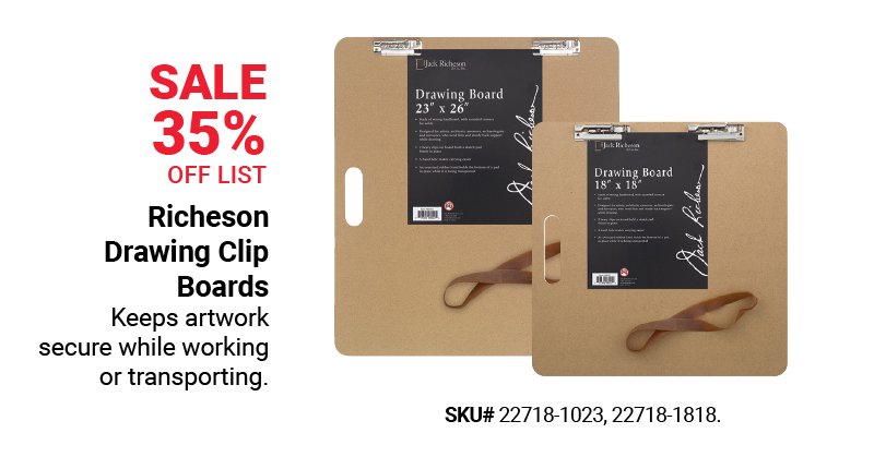 Sale 35% off list: Richeson Drawing Clip Boards