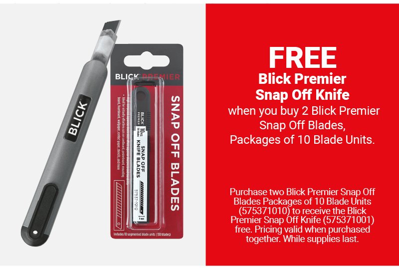 Free Blick Premier Snap Off Knife when you buy 2 Blick Premier Snap Off Blades