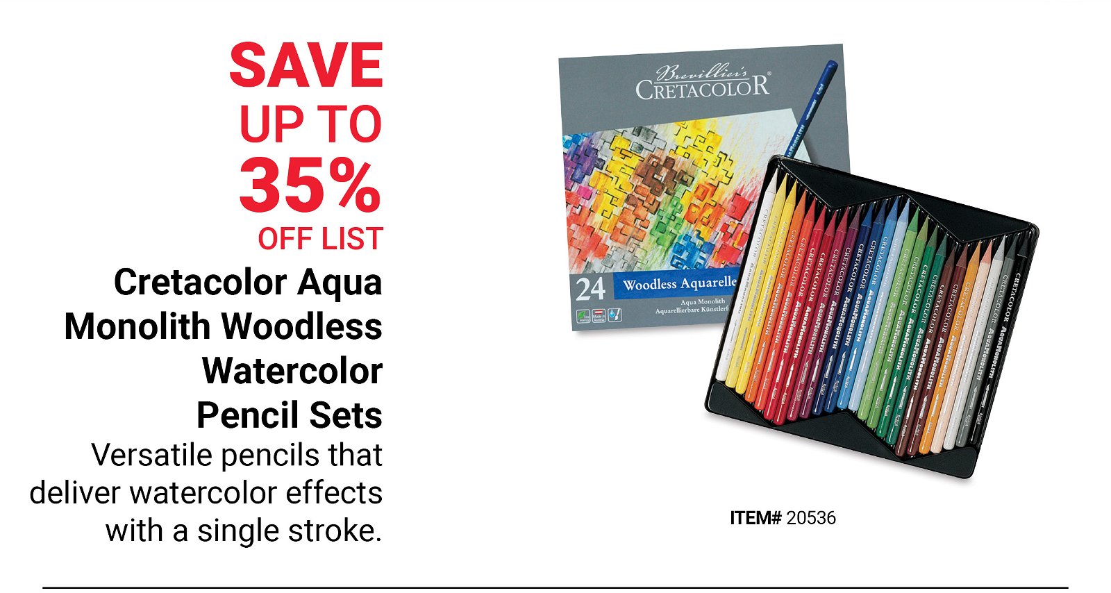 Cretacolor Aqua Monolith Woodless Watercolor Pencil Sets Save Up to 35% Off List