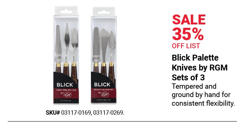 Sale 35% off list: Blick Palette Knives by RGM Set of 3