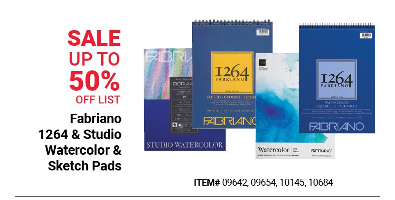 Fabriano 1264 & Studio Watercolor & Sketch Pads Sale Up to 50% Off List