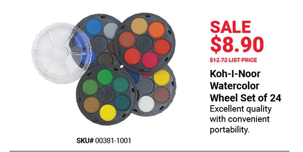 Koh-I-Noor Watercolor Wheel Set of 24 Sale \\$8.90