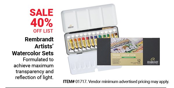 Rembrandt Artists' Watercolor Sets Sale 40% Off List