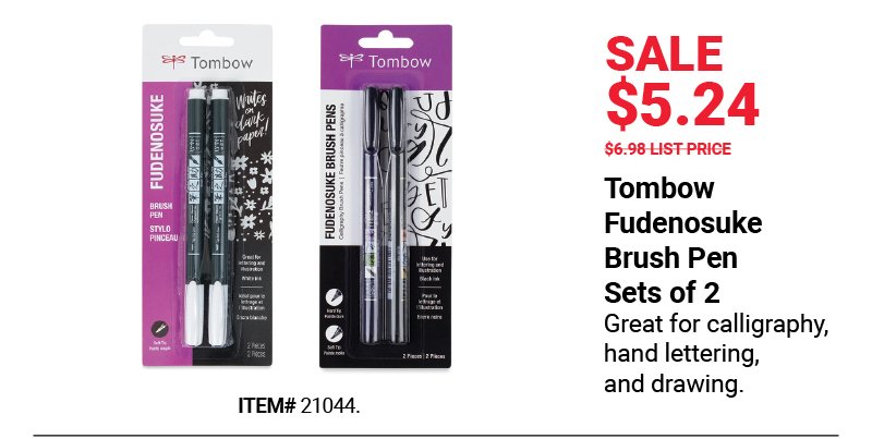 Sale \\$5.24: Tombow Fudenosuke Brush Pen Sets of 2
