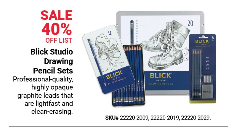 Sale 40% off list: Blick Studio Drawing Pencil Sets